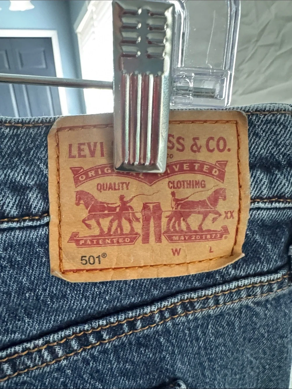 Levi's Blue 501 Button Fly Classic Denim Jeans